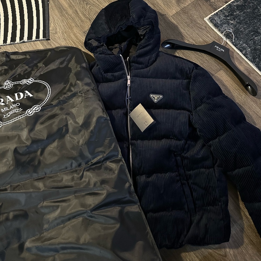 Men’s Prada Coat (S) French Blue Corduroy.